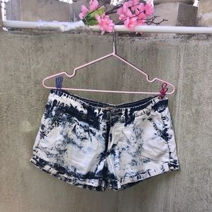Highway 7 Bleached Distressed Jeans Shorts Cuffed